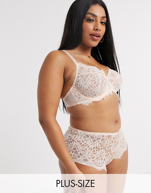 Simply Be jade lace short in blush