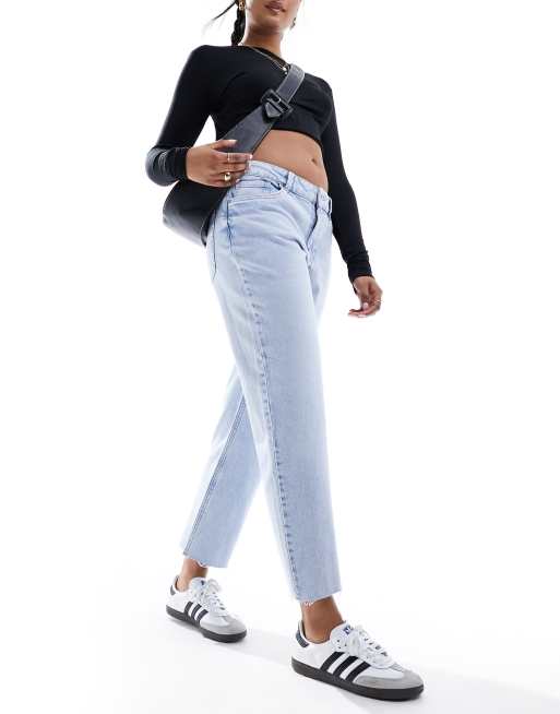 Simply Be – Jeans med raka ben och hög midja och ljusblå tvätt