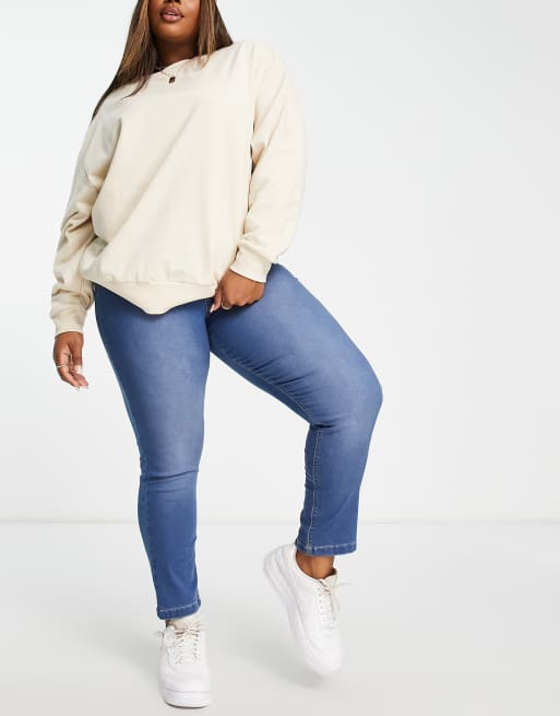 Simply Be Jeggings In Mid Blue