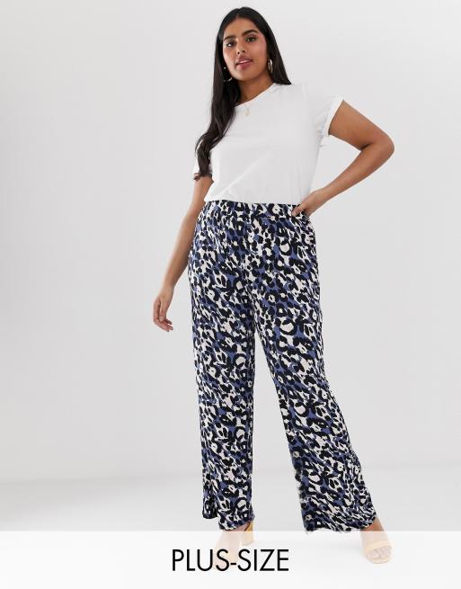 Plus Basic Jersey Wide Leg Trousers