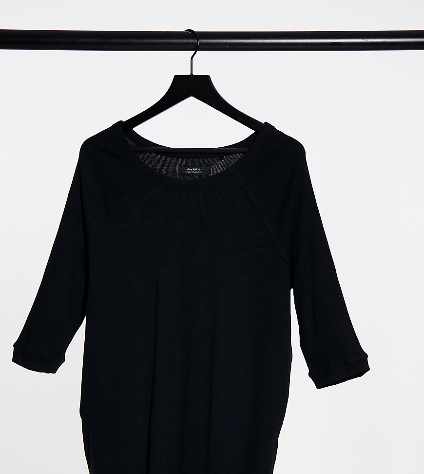 Simply Be long sleeve t-shirt in black