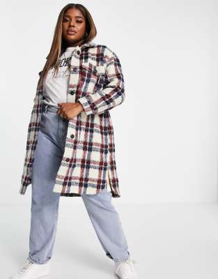 plus size longline shacket