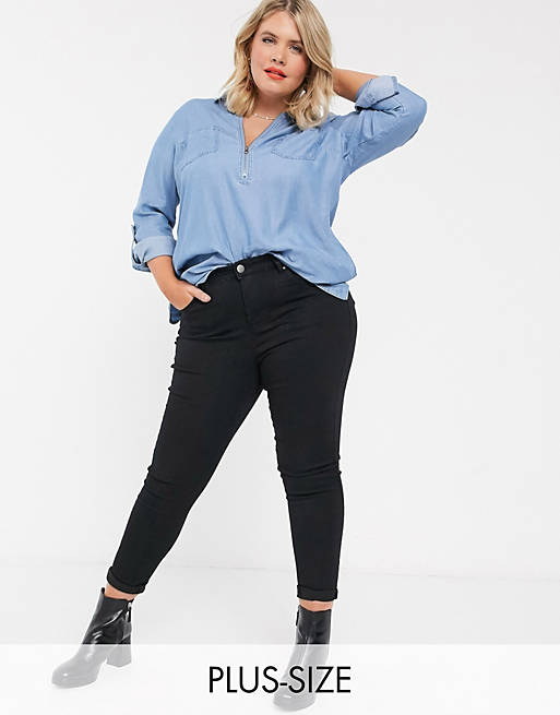 Simply Be Lucy high waist skinny jeans in black