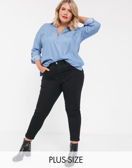 Simply Be Lucy Schwarze Skinny Jeans Mit Hohem Bund Evesham Nj