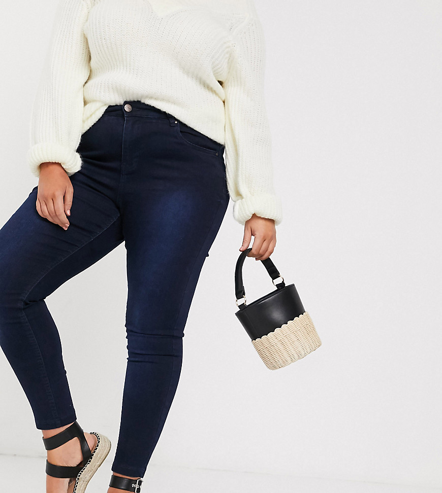 Simply Be - Lucy - Skinny jeans met hoge taille in donkerblauw