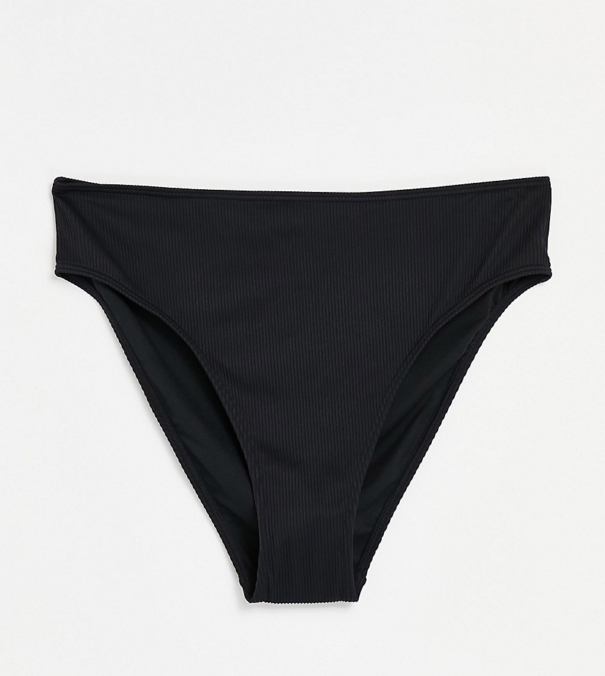 Simply Be Mix And Match Textured Bikini Brief In Black