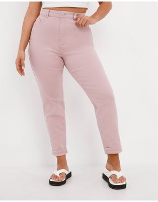 Simply Be mom jeans in pink