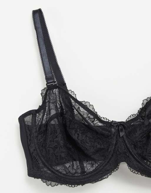 Simply Be – Multifunktionaler Spitzen-BH in Schwarz mit Bügel, 3 von 4