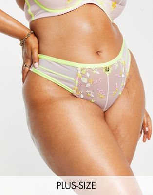 Simply Be neon thong in yellow