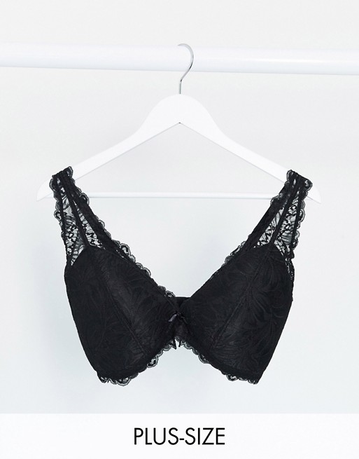Simply Be Olivia lace bralette in black