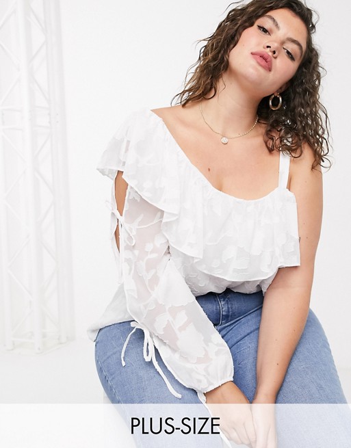 Simply Be on shoulder blouse in white
