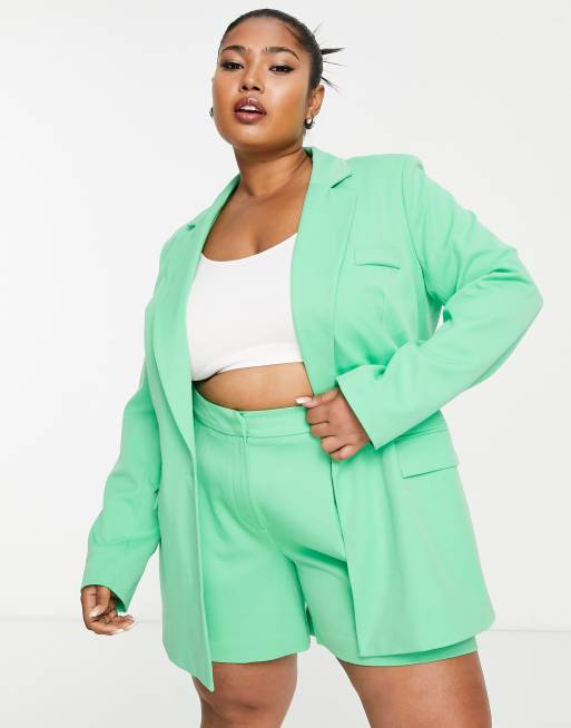 Plus size hot sale green blazer