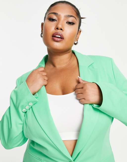 Women's plus shop size green blazer