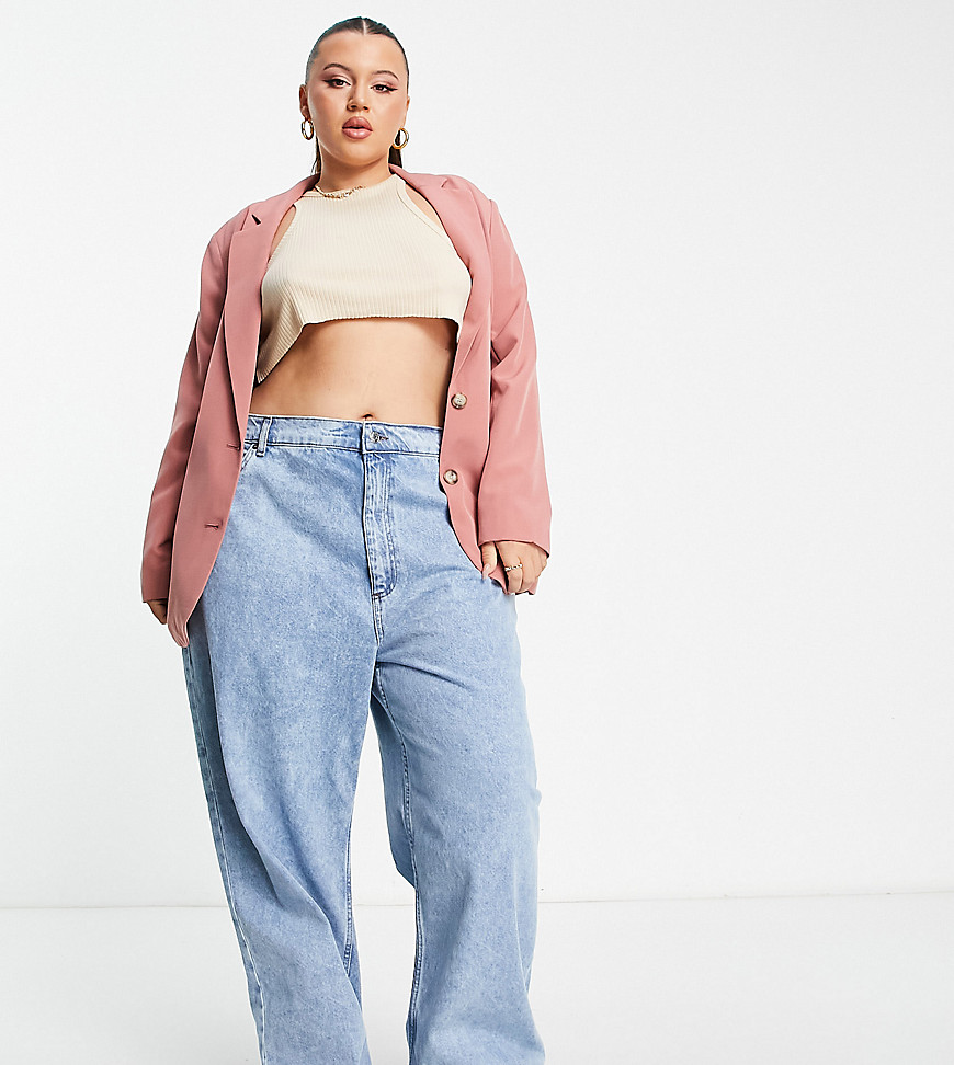 Simply Be oversized blazer in pink - part of a set