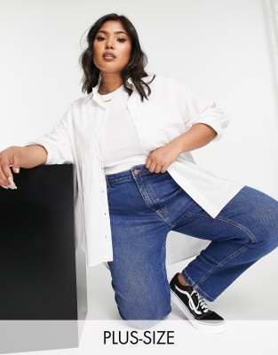 Plus-size shirt by Simply Be Talk about a wardrobe staple Spread collar Button placket Drop shoulders Oversized fit