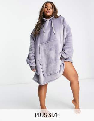 Simply Be Oversized Snuggle Hoodie In Gray - Unisex