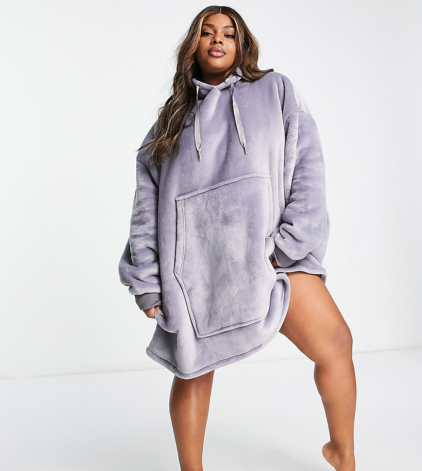 oversized snuggle hoodie in gray - Unisex