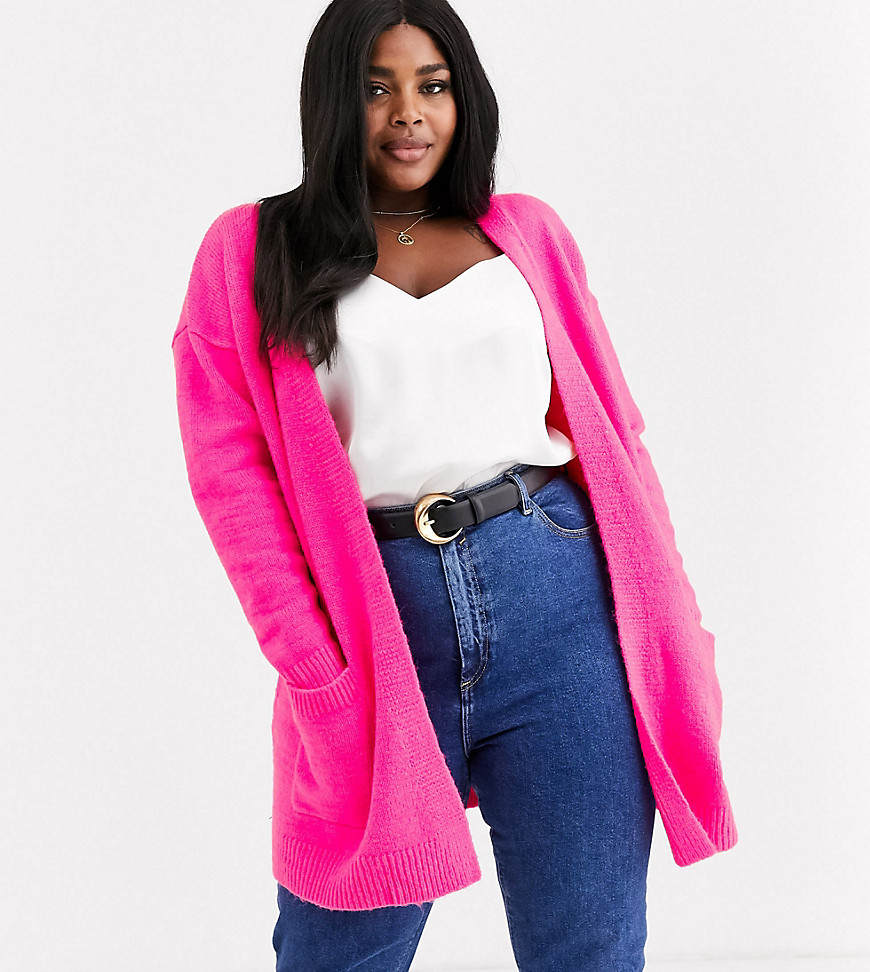 Simply Be - Oversized vest in fel roze
