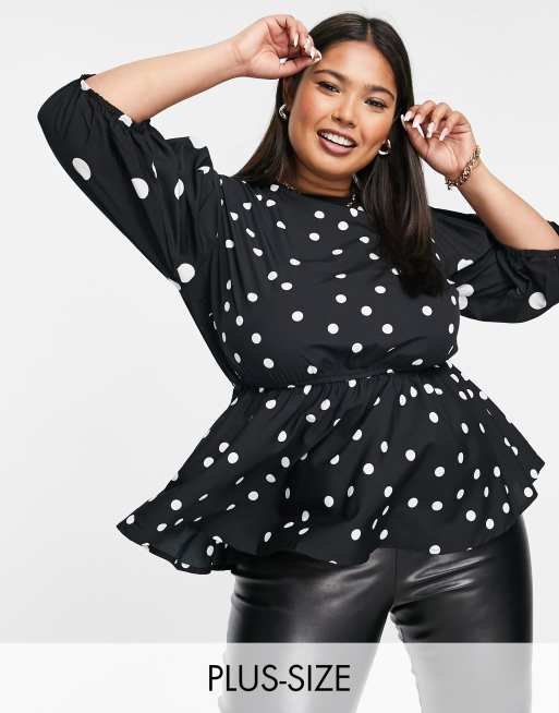 Spotty store peplum top