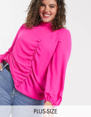 bright pink plus size tops