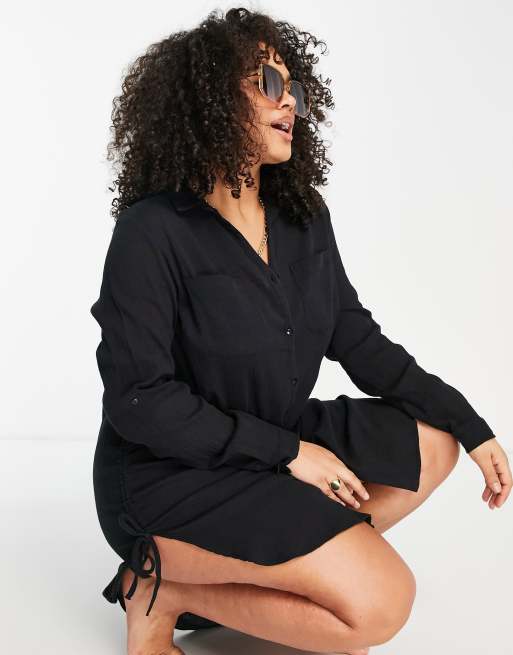 Black beach 2025 shirt dress