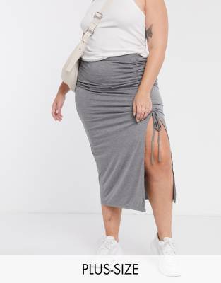 gray ruched skirt