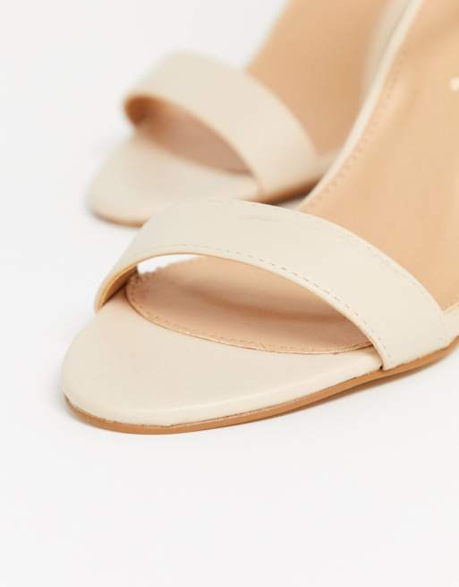 Simply Be Sandali effetto nudo a pianta larga color carne con tacco