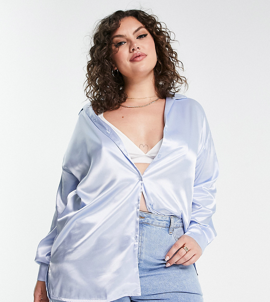 Plus-size shirt by Simply Be The scroll is over Spread collar Button placket Drop shoulders Relaxed fit
