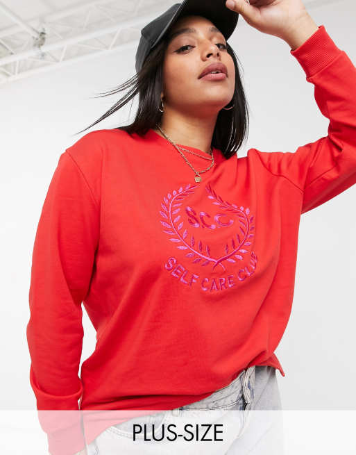 Red best sale slogan jumper