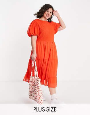 Simply be orange dress sale