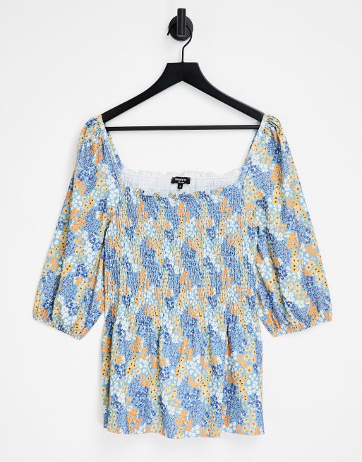 Simply Be shirred top in floral