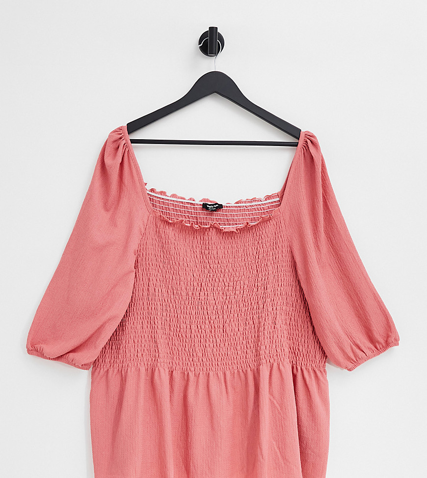 Simply Be Shirred Top In Pink