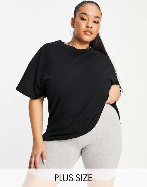 Simply Be - Sort t-shirt i firkantet pasform