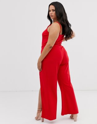 asos roter jumpsuit