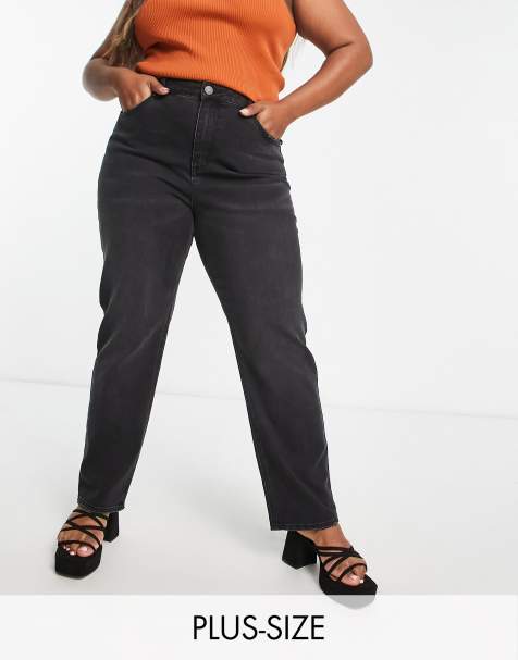 Simply Be straight leg jean in washed black - view 1