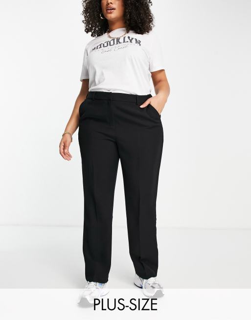 Simply Be straight leg tailored trousers in black