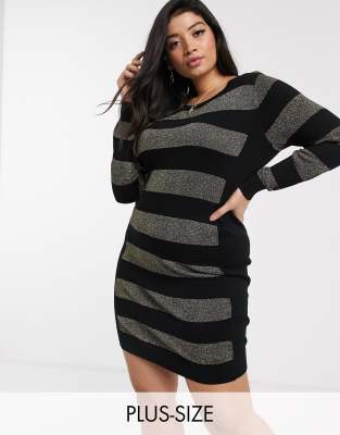 black and gold sweater dress