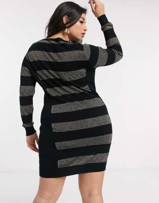 black and gold sweater dress