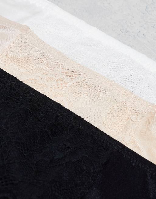 Simply Be – Svarta, vita och neutrala trosor med hög midja, 3-pack, 2 av 4