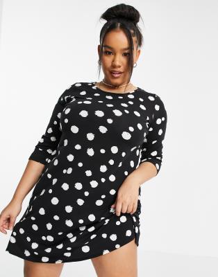 asos black and white spotty dress