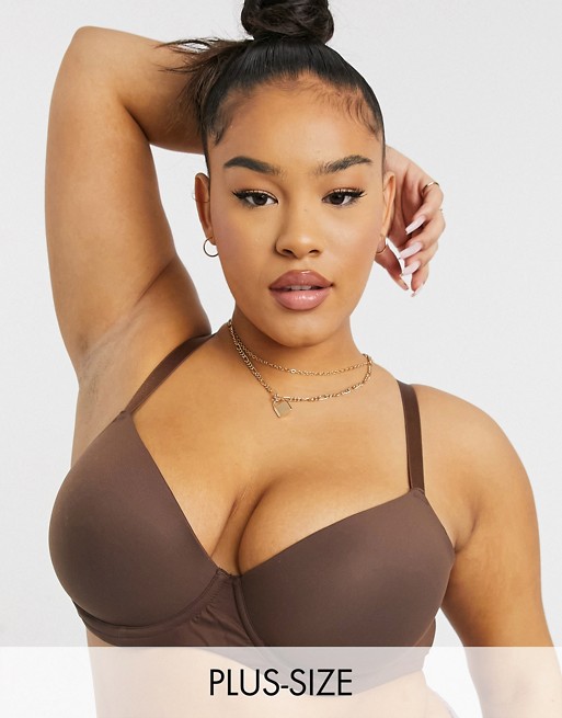 Simply Be t-shirt bra in deep brown