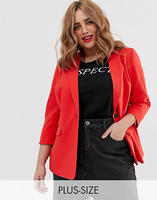 Simply Be tailored blazer in red