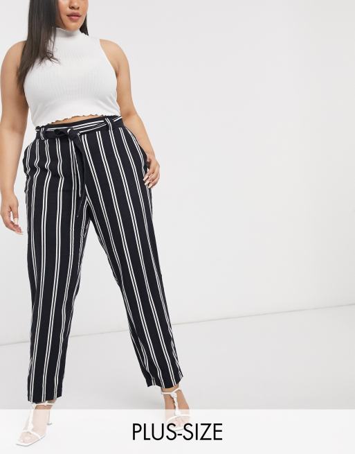 White striped paperbag on sale trousers