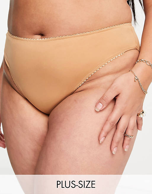 Simply Be thigh high brief in warm beige