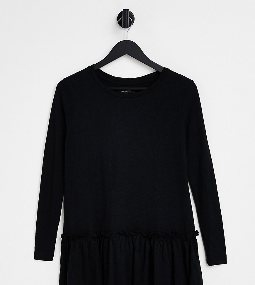 tiered tunic top in black