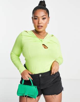 Top verde con incrocio sul davanti - Simply Be T-shirt donna  - immagine1