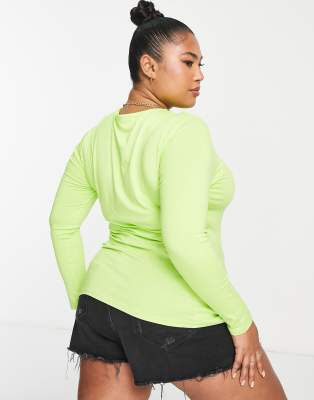 Top verde con incrocio sul davanti - Simply Be T-shirt donna  - immagine3