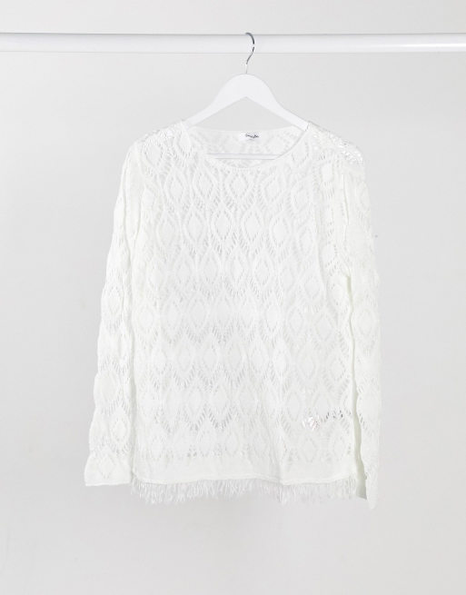 Simply Be - Trui met franjes in wit