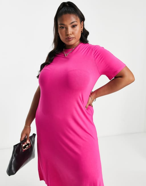 plus size pink t shirt dress