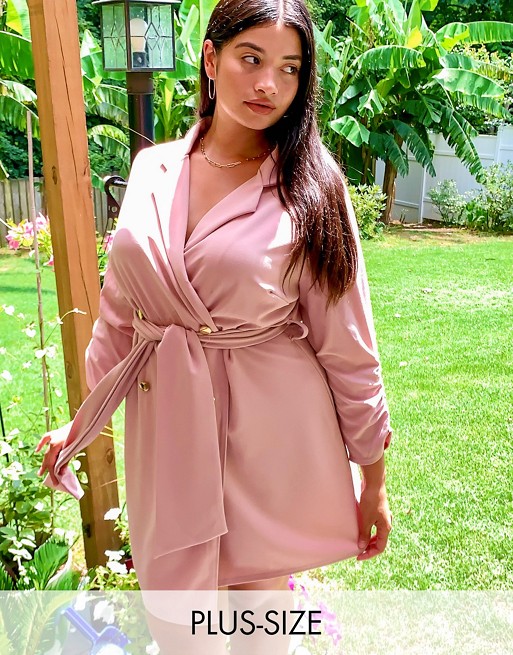 Simply Be tux dress in rose